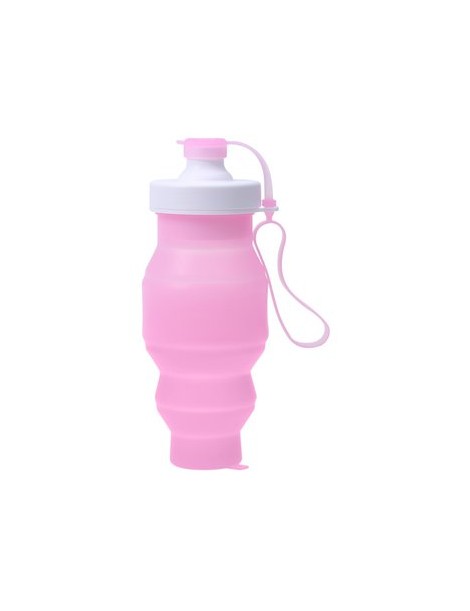 Deporte portátil la botella de agua plegable respetuoso del medio ambiente Vasos de silicona Shallow pink - Envío Gratuito