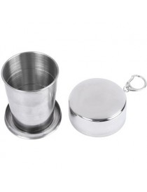 Botella portátil plegable de la taza del agua con la hebilla de camping al aire libre Kit Silver - Envío Gratuito