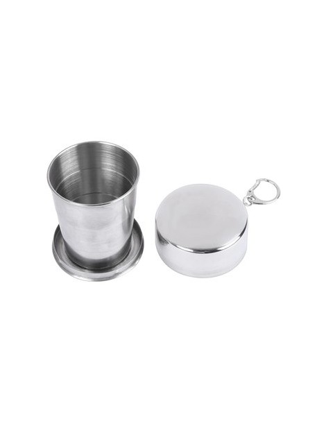 Botella portátil plegable de la taza del agua con la hebilla de camping al aire libre Kit Silver - Envío Gratuito