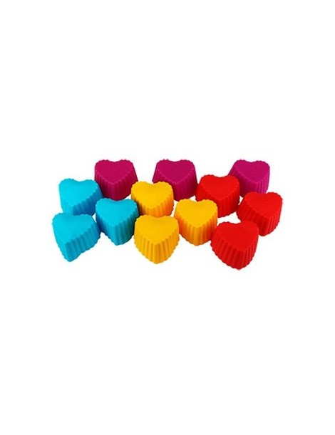 Corazón Plástico P/Muffin 12Pzs Queen Sense - Envío Gratuito