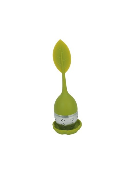 MagiDeal Té Colador Infusor Acero Tapa Silicona Hoja Verde Cocina Bar Cena Tea Strainer. - Envío Gratuito