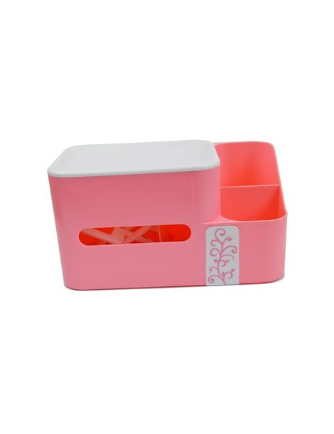 Desktop Multifunction Multi-compartment Storage Box Tissue Box Pink - Envío Gratuito