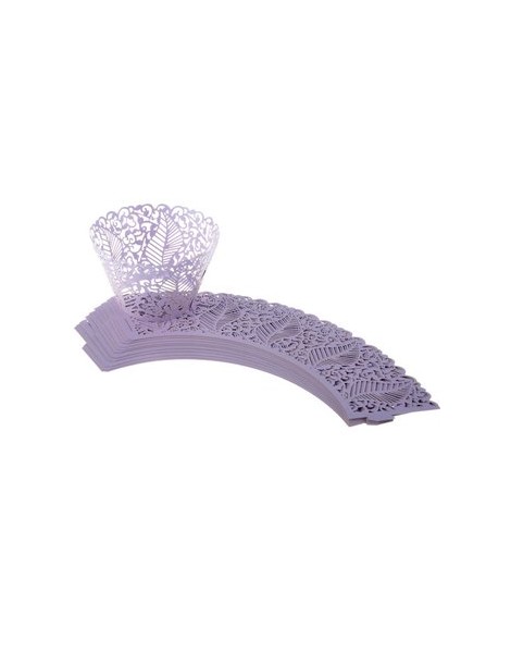 MagiDeal 50pcs Luz Púrpura Pastel De Taza De Hojas Panecillo Caso Envoltorio Decoración Forro Partido - Envío Gratuito