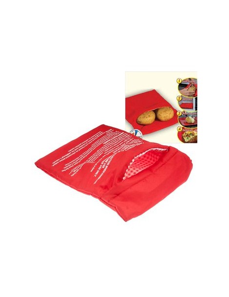 Bolsa para Cocinar Patatas para el Horno de Microondas -Rojo - Envío Gratuito