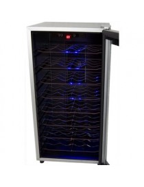 Frigobar Cava De Vinos 32 Botellas Luz Led Puerta De Vidrio - Envío Gratuito