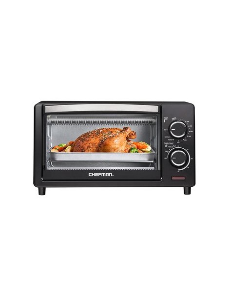 Horno Electrico Chefman RJ25-4 De 4 Rebanadas, Con Ajuste De Temperatura Y Timer-Negro - Envío Gratuito