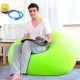 1Set Moda Flocado Inflable Sofá Bolso Silla Plegable Al Aire Libre Jardín Sofá Sala Mueble Esquina Sofa Cama Con Bomba -Verde - 