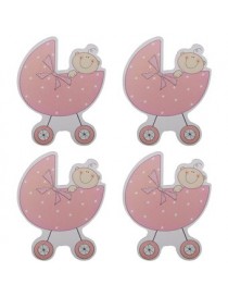 Generic Niña Elegante Set 4 Clips De Madera Rústicas Estacas Decorativas Bebé Ducha Regalo - Envío Gratuito