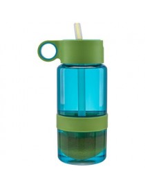 Botella Preparadora de Limonada con Popote-Verde con Azul - Envío Gratuito