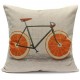 Slip Impreso fruta bicicletas Plaza de lino almohadilla de tiro del Caso Cojín Sofá cama - Envío Gratuito