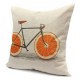 Slip Impreso fruta bicicletas Plaza de lino almohadilla de tiro del Caso Cojín Sofá cama - Envío Gratuito