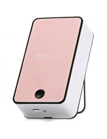 Mini Portátil De Aire Acondicionado Ventilador De Refrigeración 1400mAh 5V USB Recargable Con Soportede -Rosado - Envío Gratuito