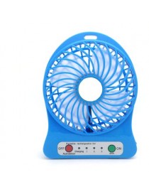 Mini USB Fan LED Soplador Portátil Aire Acondicionado Escritorio Bolsillo Móvil Batería Ventilador Eléctrico （Azul） - Envío Grat