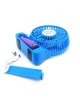 Mini USB Fan LED Soplador Portátil Aire Acondicionado Escritorio Bolsillo Móvil Batería Ventilador Eléctrico （Azul） - Envío Grat