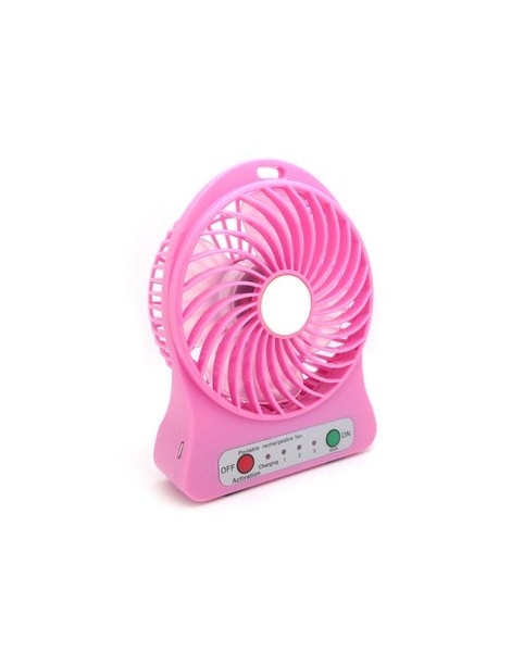 Mini USB Fan LED Soplador Portátil Aire Acondicionado Escritorio Bolsillo Móvil Batería Ventilador Eléctrico （Rosado） - Envío Gr