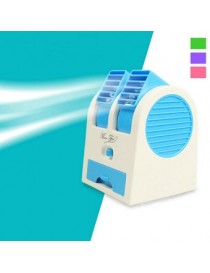 Mini pequeño Ventilador de Refrigeración USB de Escritorio sin cuchilla de doble aire Acondicionado portátil - Azul - Envío Grat