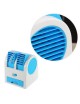 Mini pequeño Ventilador de Refrigeración USB de Escritorio sin cuchilla de doble aire Acondicionado portátil - Azul - Envío Grat