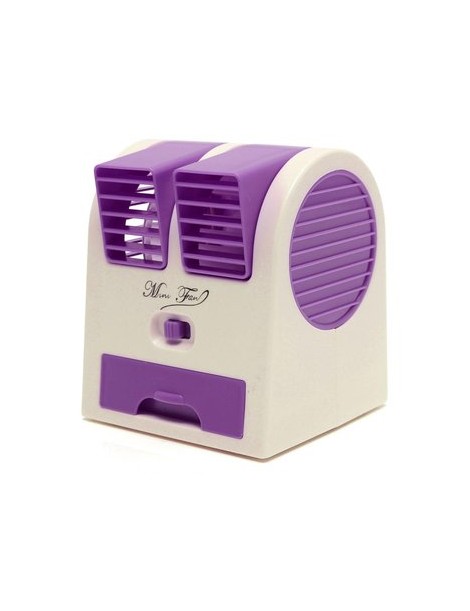 Mini Pequeño Ventilador De Refrigeración USB De Escritorio Sin Cuchilla De Doble Aire Acondicionado Portátil - Púrpura - Envío G