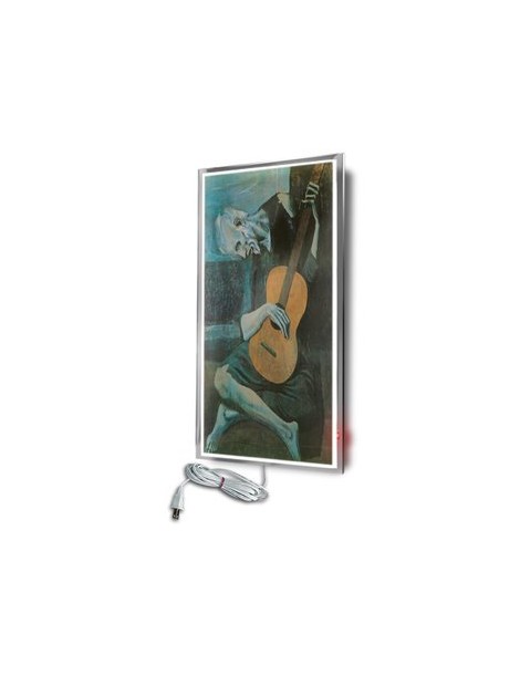 Calefactor Ultradelgado en Vidrio Litografiado Viejo con guitarra 60x90cm 330w CalorSolar CERATI 024CaSol -Temático - Envío Grat