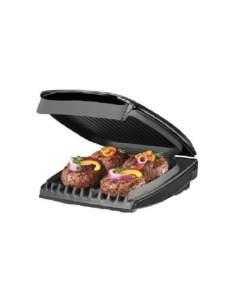 Parrilla Grill & Sandwichera hasta 42% menos grasa GEORGE FOREMAN para 4 Porciones GR2060B- Negro - Envío Gratuito