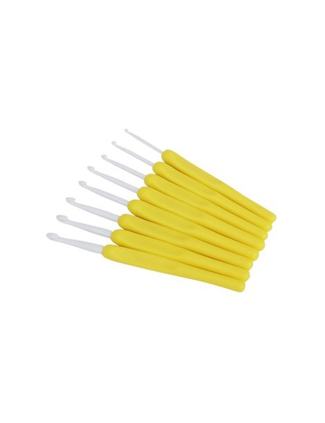 MagiDeal 8x Gancho Gancho Crochet Hooks Agujas Tejer Hand Tools Plástico Amarillo 2.5-6mm - Envío Gratuito