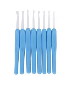 MagiDeal 8Pcs Gancho Gancho Crochet Hooks Agujas Tejer Hand Tools Plástico Azul 2.5-6mm - Envío Gratuito