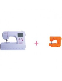 Maquina Bordadora MC370E + Maquina De Coser Janome Sew Mini Deluxe 525 -Naranja - Envío Gratuito