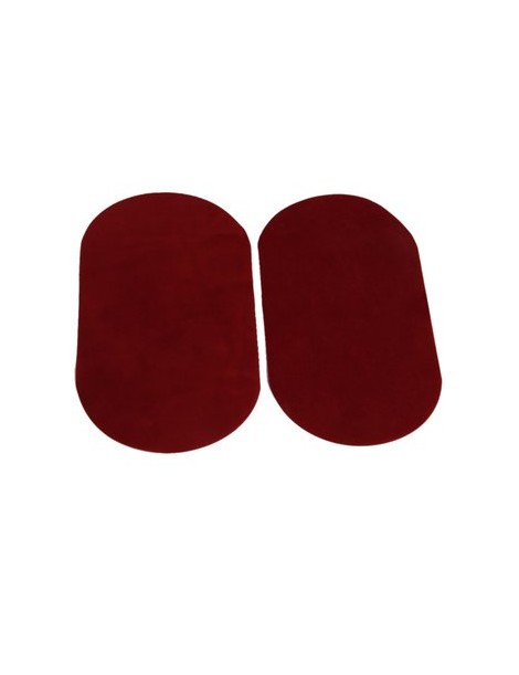 Generic Par De óvalo Hierro Tejido Flocado En Parches De Rodilla Codo 18x11cm Rojo - Envío Gratuito