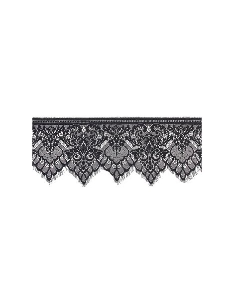 Generic 3 Yard 19cm Amplia Negro Pestaña Encaje Recorte DIY Applique De Coser Costura - Envío Gratuito