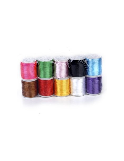 Generic Fabricación De Joyería Bricolaje 10 Rollos Color Mezclado Rebordea La Cuerda De Nylon Cuerda De Rosca 2 Mm - Envío Gratu