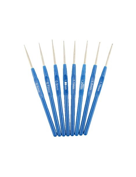 Duola 8 Pieces Plastic Handle Needle Crochet 0.6mm-1.75mm - Envío Gratuito