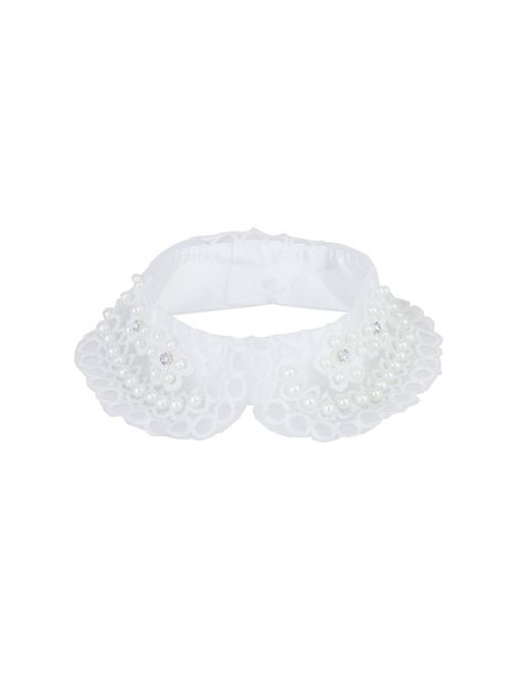 Generic Perlas De Imitación De Flores De Ganchillo Voile Blanco Cuello Escote Encantador Apliques De Costura - Envío Gratuito