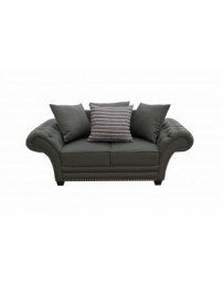 Love Seat Gray Fabou - Gris Oxford, Capitonado, Moderno, Minimalista - Envío Gratuito