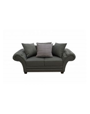 Love Seat Gray Fabou - Gris Oxford, Capitonado, Moderno, Minimalista - Envío Gratuito