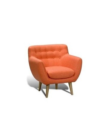 Sillón Individual, Vintage Home Designe, Orange Seat, Tapizado tipo Gamuza- Naranja - Envío Gratuito