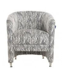 Sillón Bar Liz Bohai tapizado en Jacquard-Blanco con Café - Envío Gratuito