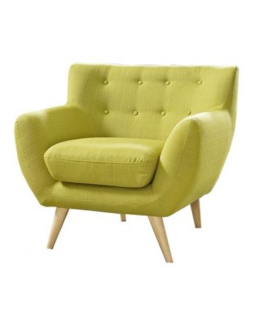 Sillón Individual, Vintage Home Designe, Green Seat, Tapizado Tipo Gamuza- Verde Limón - Envío Gratuito