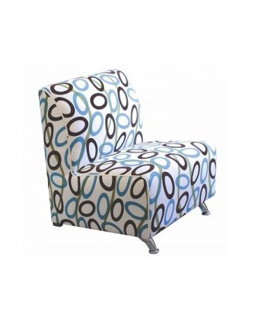 Sillon ocasional Versalles Turquesa tapizado en telas tematicas multicolor, con patas metalicas - Envío Gratuito