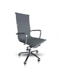 Sillón Directivo en Curpiel Gris Mod. A05 - Envío Gratuito