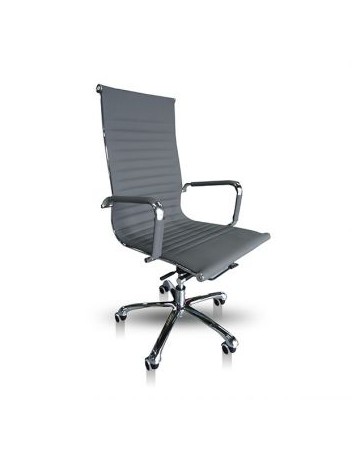 Sillón Directivo en Curpiel Gris Mod. A05 - Envío Gratuito