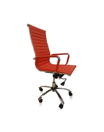 Sillón Directivo en Curpiel Rojo Mod. A05 - Envío Gratuito