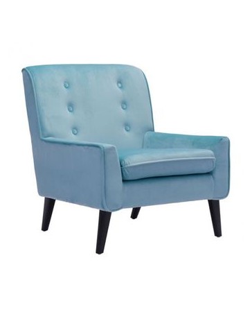 Sillon Individual marca Zuo modelo Coney - terciopelo Aqua (Azul claro) 100223 - Envío Gratuito