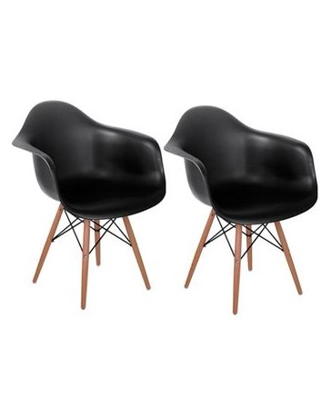 Set 2 Sillón Keiä Eames Negros - Envío Gratuito