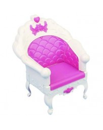 Generic Miniatura Silla Sillón Sofá Muebles De Casa De Muñecas Barbie - Blanco Y Rosado - Envío Gratuito