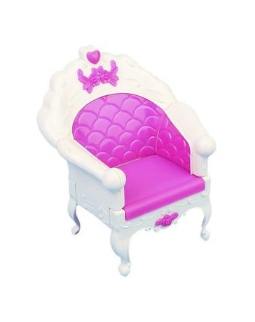 Generic Miniatura Silla Sillón Sofá Muebles De Casa De Muñecas Barbie - Blanco Y Rosado - Envío Gratuito