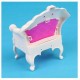 Generic Miniatura Silla Sillón Sofá Muebles De Casa De Muñecas Barbie - Blanco Y Rosado - Envío Gratuito