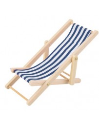 MagiDeal Sillón De Madera Raya Blanca Azul Para Muebles En Miniatura 1/12 Casa De Muñecas - Envío Gratuito