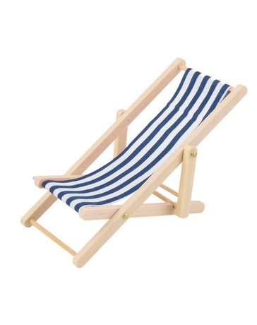 MagiDeal Sillón De Madera Raya Blanca Azul Para Muebles En Miniatura 1/12 Casa De Muñecas - Envío Gratuito