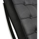 Silla Sofa Minimalista En Piel Italiana Sillon Barcelona - Negro - Envío Gratuito