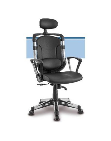 Silla Sillon Ejecutivo Europeo Respaldo Alto En Piel Y Base Cromada - Envío Gratuito